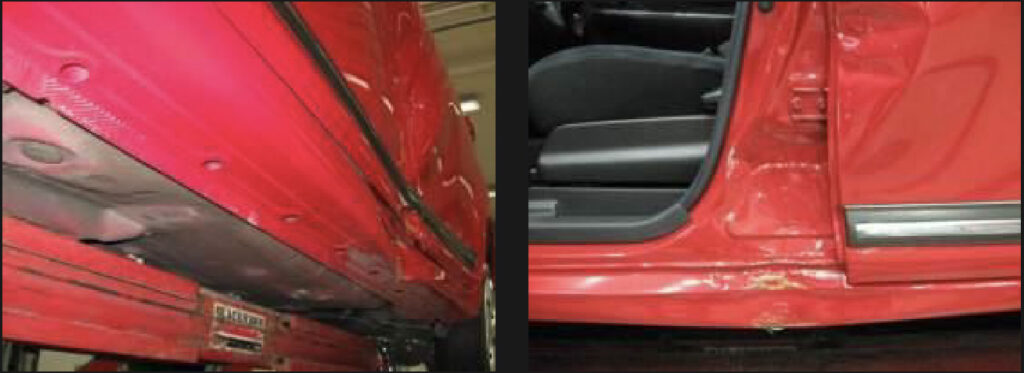 photo of detail car damage claim insurance